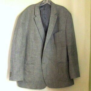 Joseph Abboud Blue Wool / Linen Blend Size 52 Regular, Double Vent, Lined  E399